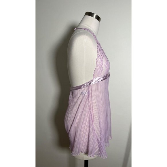 RAMPAGE Lavender Purple Sheer Babydoll Lingerie Halter Camisole Tank Sz M Medium - Picture 12 of 16